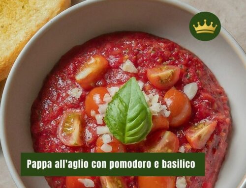 Pappa all’aglio con pomodoro e basilico