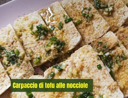 Carpaccio di tofu  con cipollotto alle nocciole