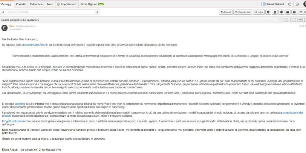 Mail a Francesco Vaia Autogrill