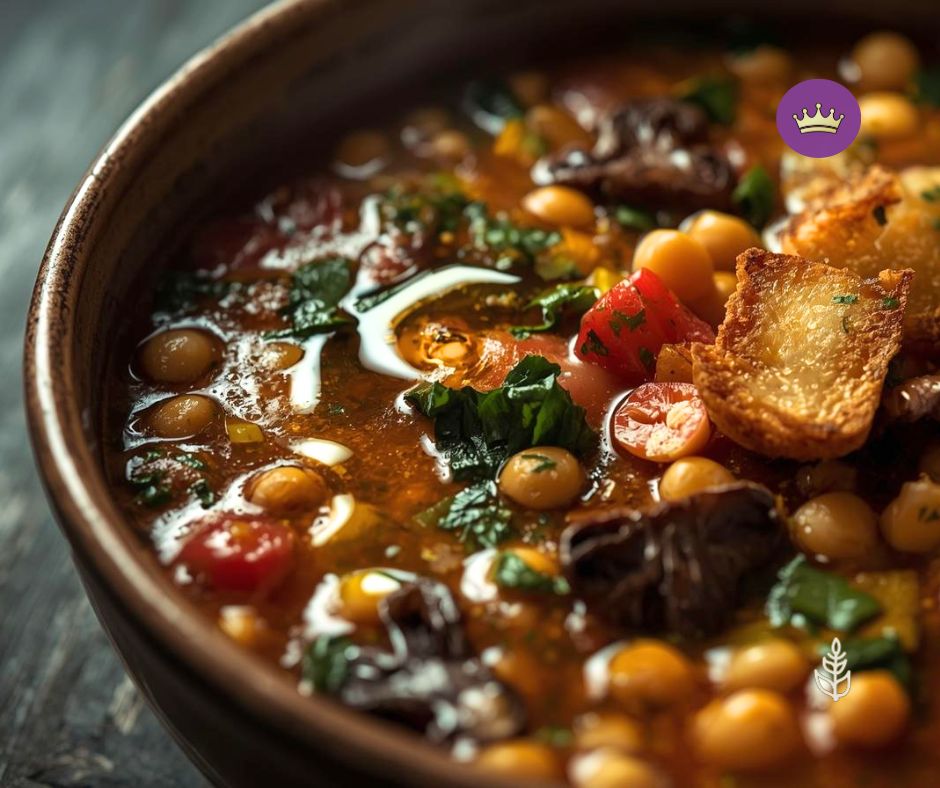 Zuppa di ceci con erbette