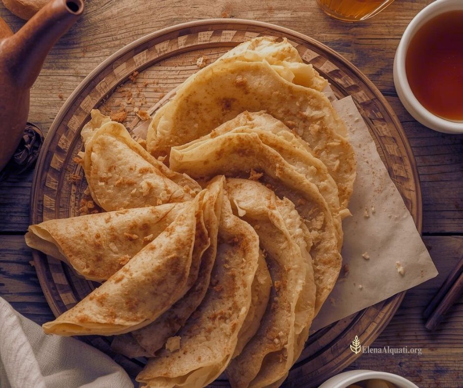 Crepes ripiene con crema di mele alla cannella