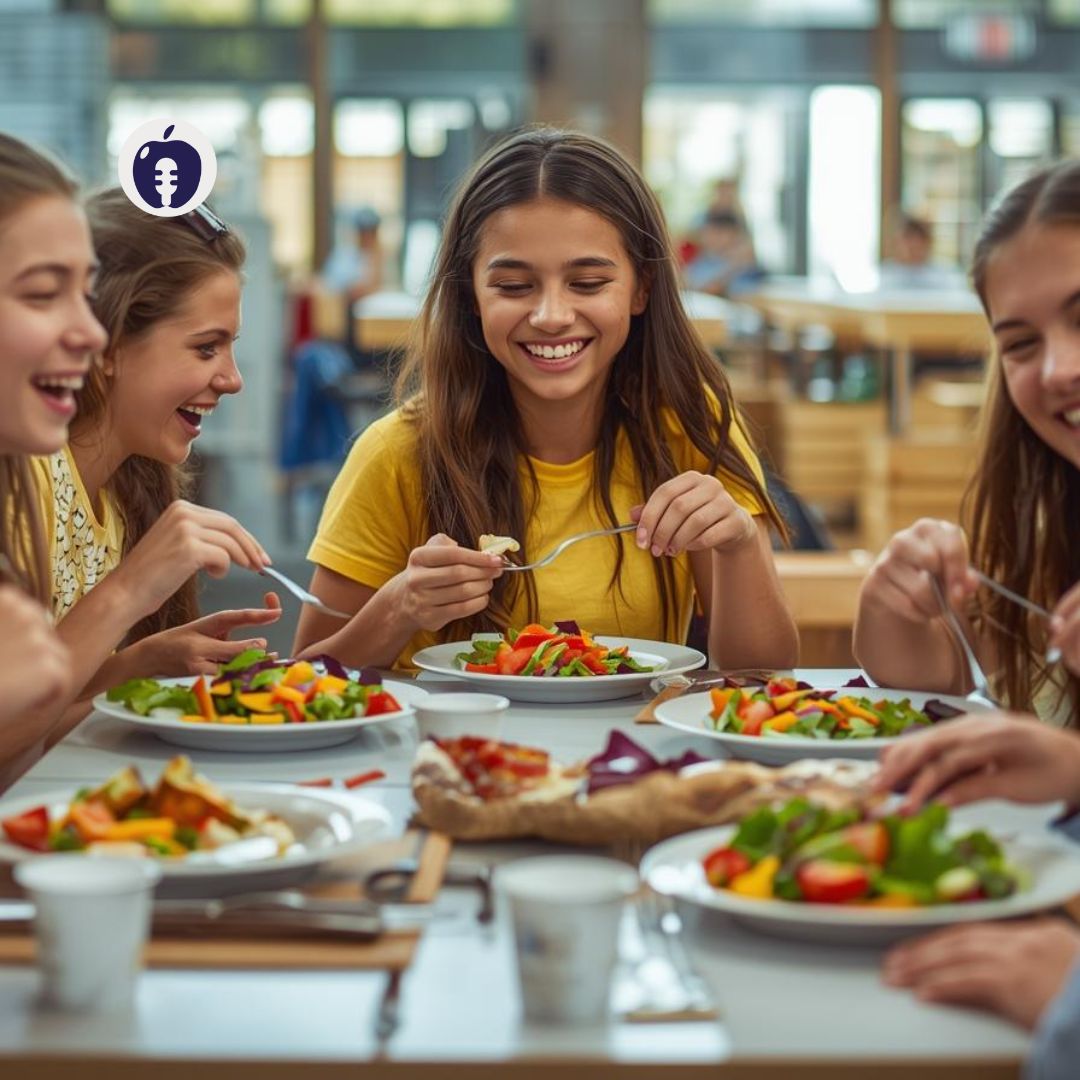 Bambini nella mensa della scuole