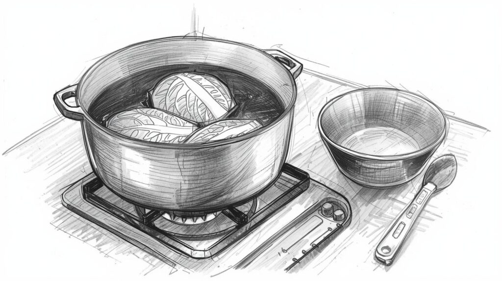 Scottare le foglie di verza