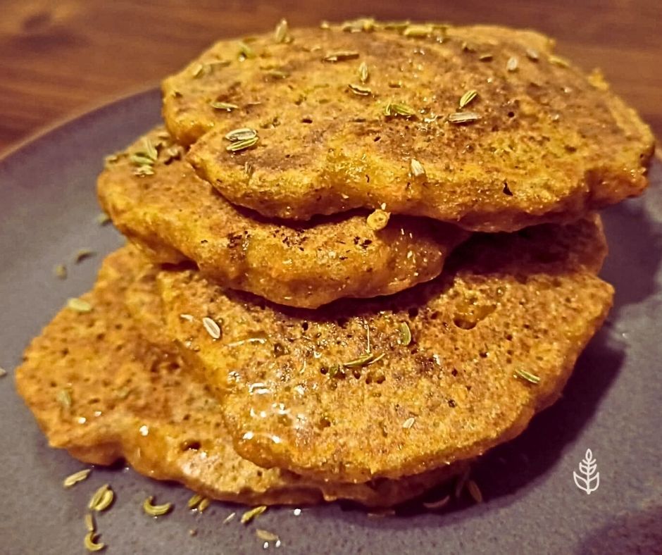 Pancake con carote ai semi di finocchio