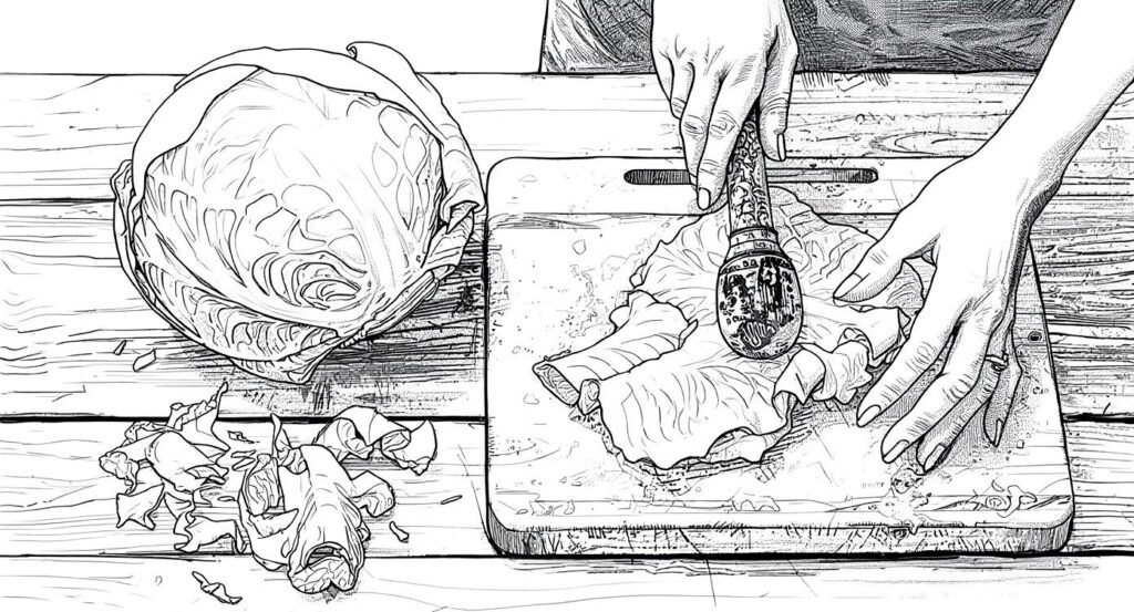 Pestare la costa della sfoglia