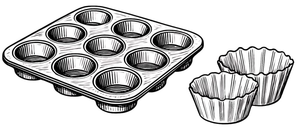 teglia da forno con pirottini in carta