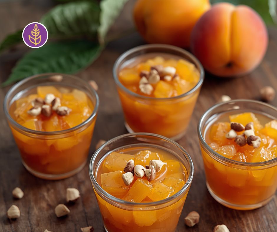 Dessert di albicocche in gelatina
