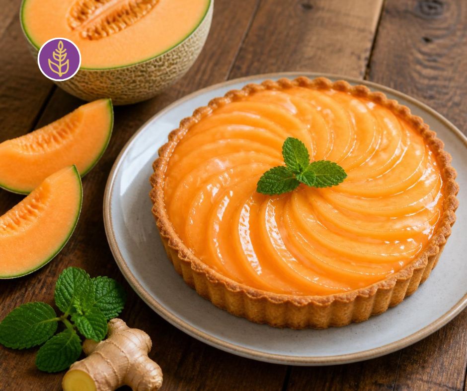 Crostata di melone con confettura agli agrumi