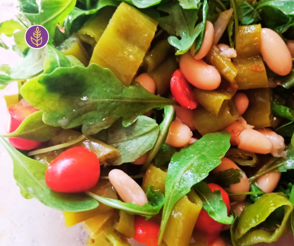 Insalata di cannellini con rucola e friggitelli