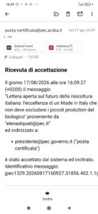 Ricevuta accettazione PEC