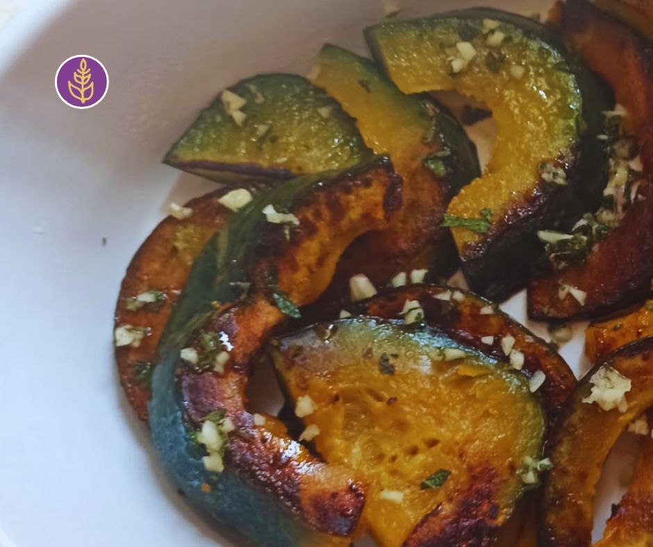 Zucca in agrodolce con aglio e menta